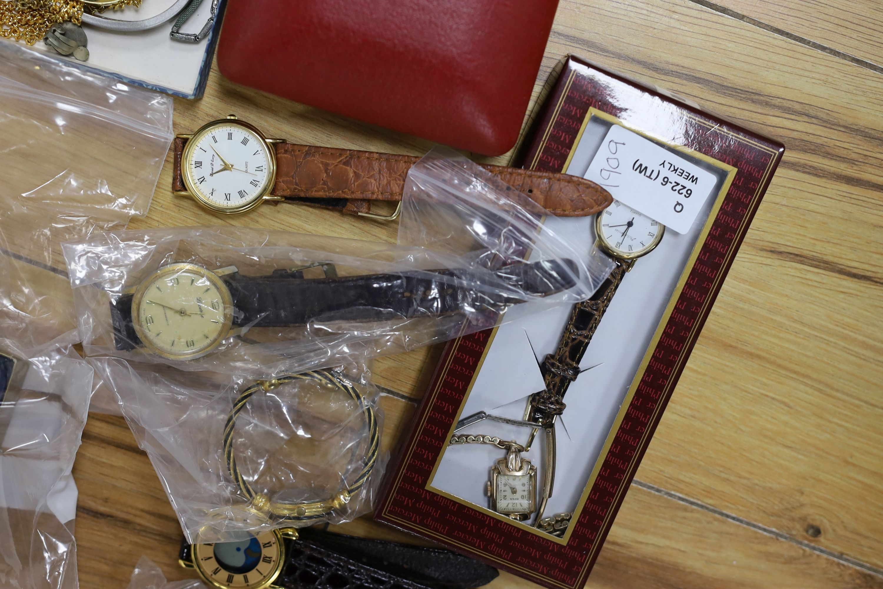 A quantity of assorted costume jewellery, sterling, silver, white metal and other items including pens, opera glasses etc.